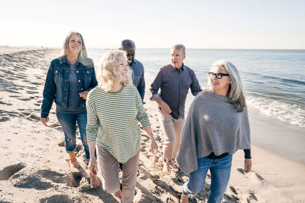 business owners enjoying by the beach